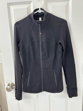 lululemon athletica Black Zip-Front Fitted Bomber Jacket